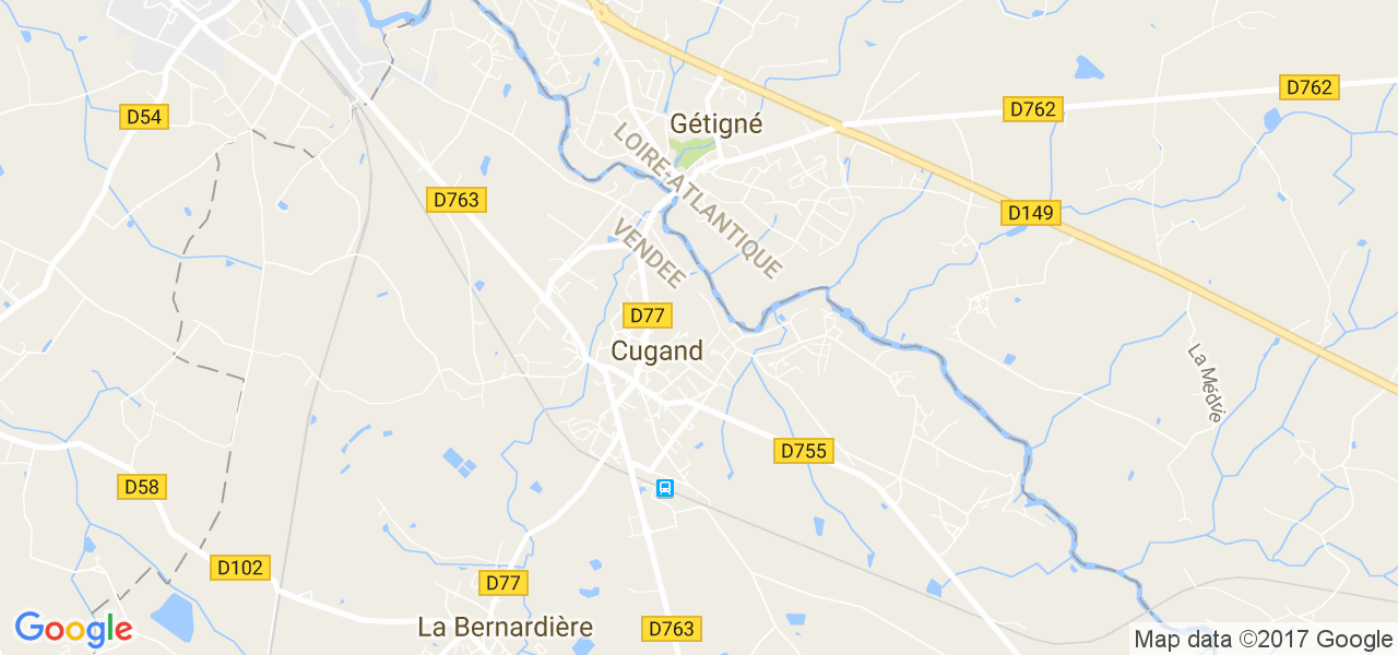 map de la ville de Cugand