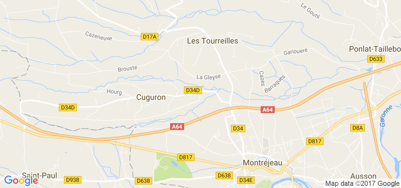 map de la ville de Cuguron