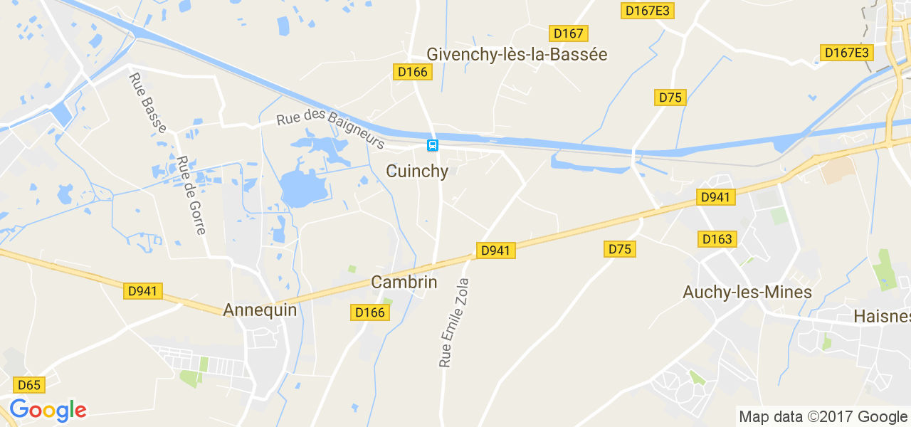 map de la ville de Cuinchy