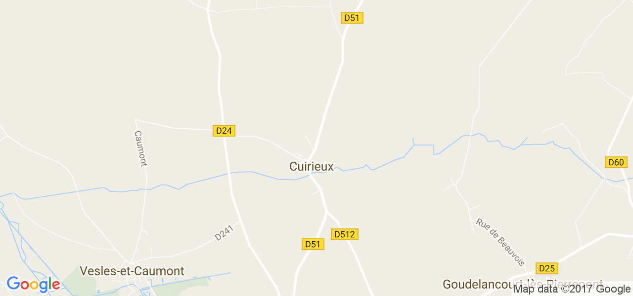 map de la ville de Cuirieux