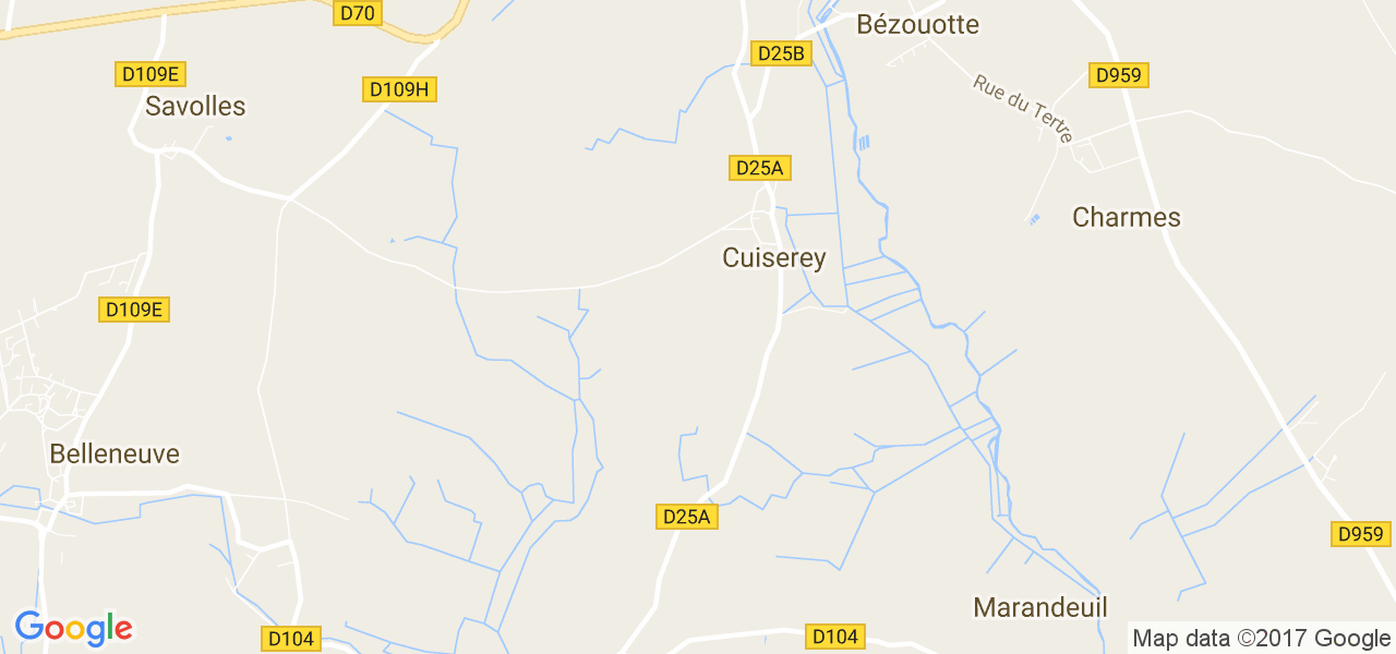 map de la ville de Cuiserey