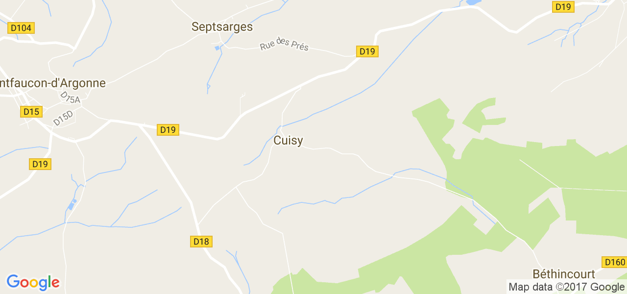 map de la ville de Cuisy