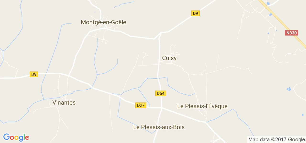 map de la ville de Cuisy