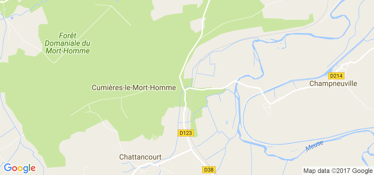 map de la ville de Cumières-le-Mort-Homme