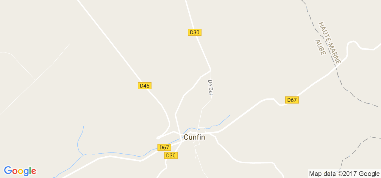 map de la ville de Cunfin