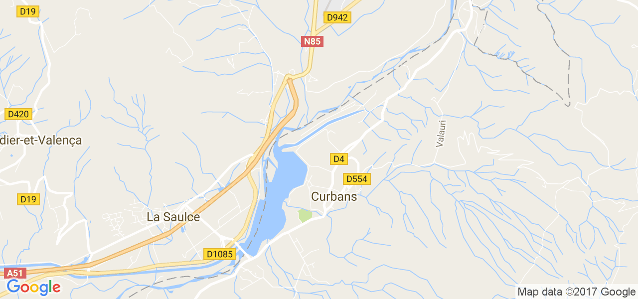 map de la ville de Curbans