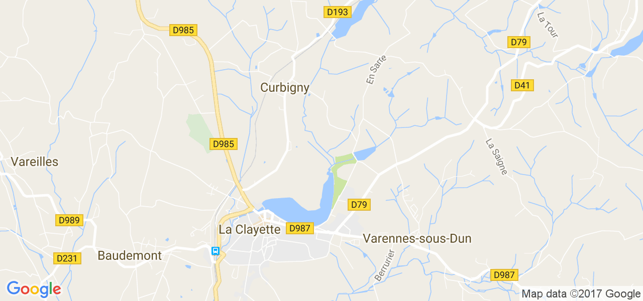 map de la ville de Curbigny