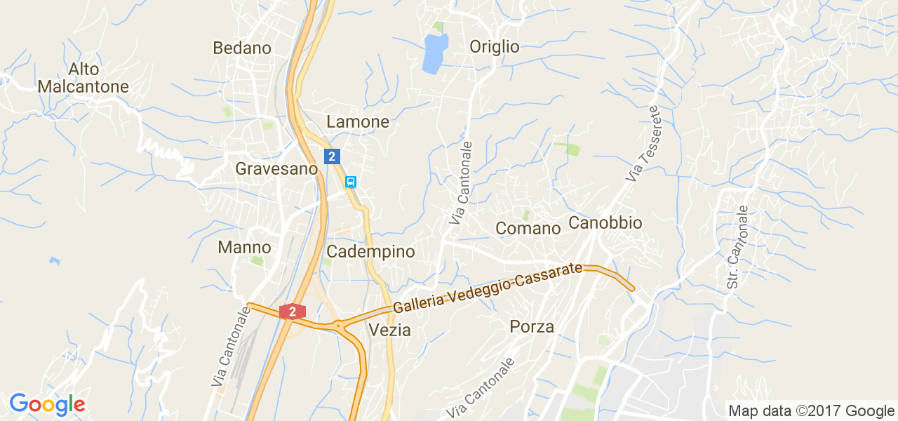 map de la ville de Cureglia