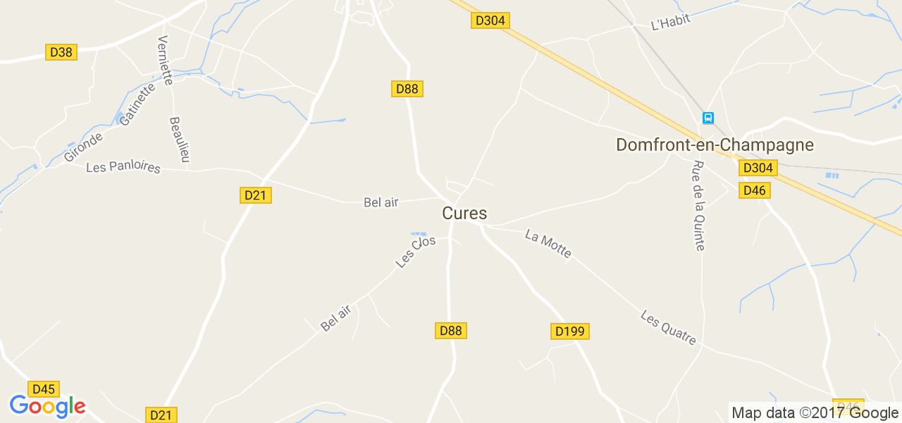 map de la ville de Cures