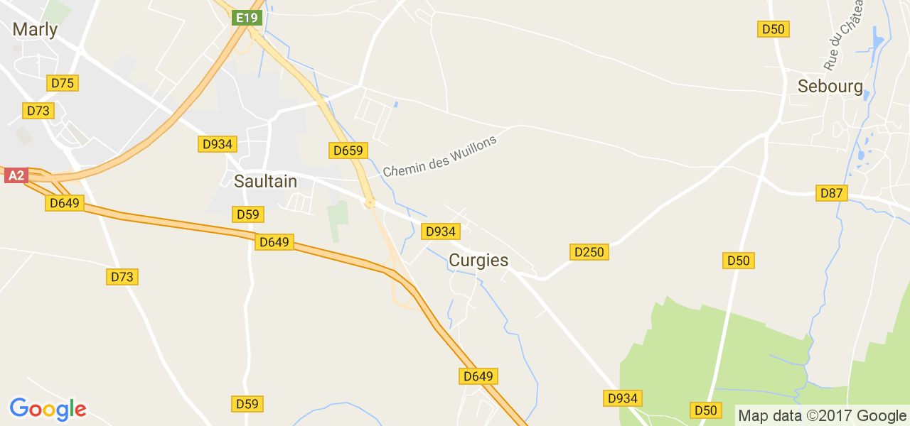 map de la ville de Curgies