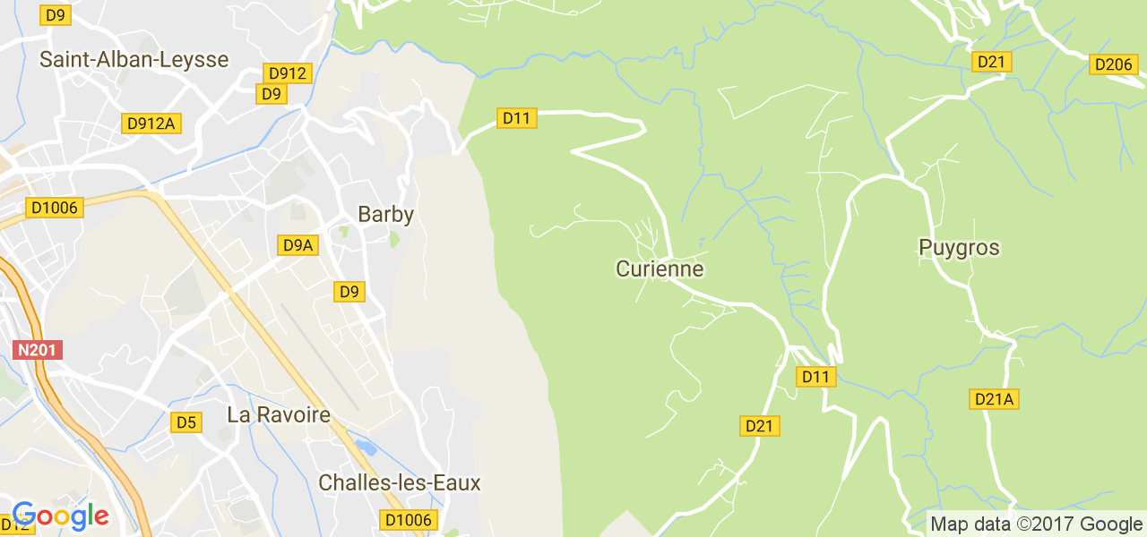 map de la ville de Curienne