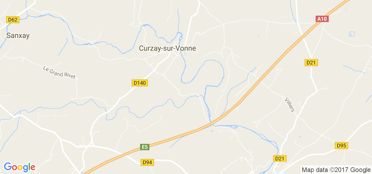 map de la ville de Curzay-sur-Vonne