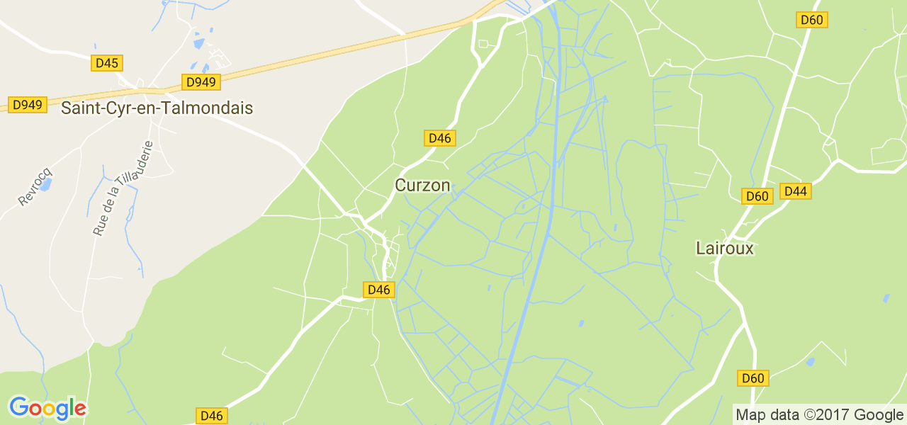 map de la ville de Curzon