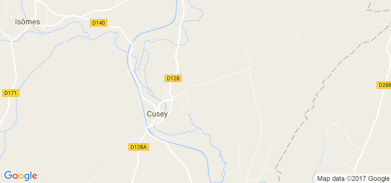 map de la ville de Cusey