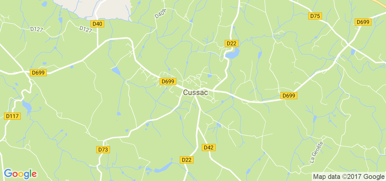 map de la ville de Cussac