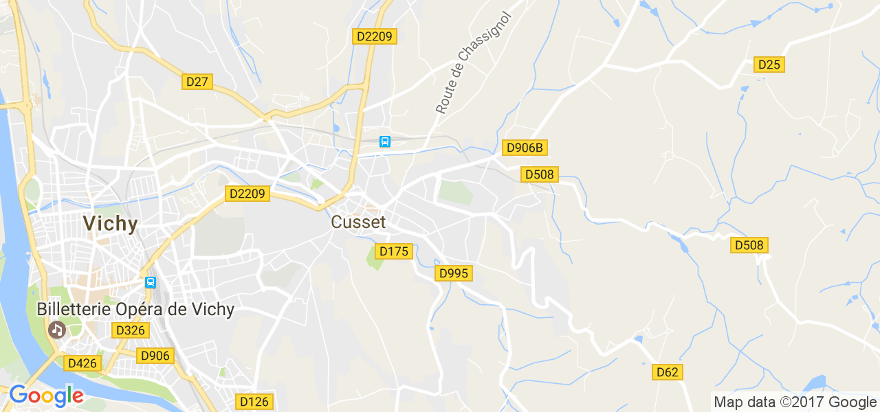 map de la ville de Cusset