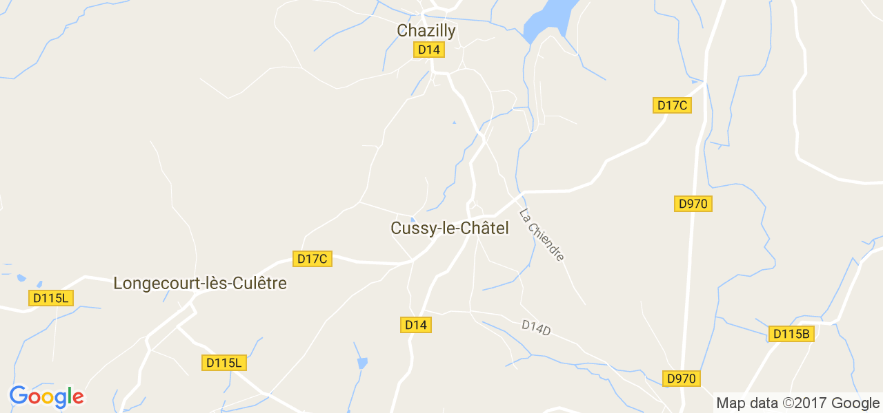 map de la ville de Cussy-le-Châtel