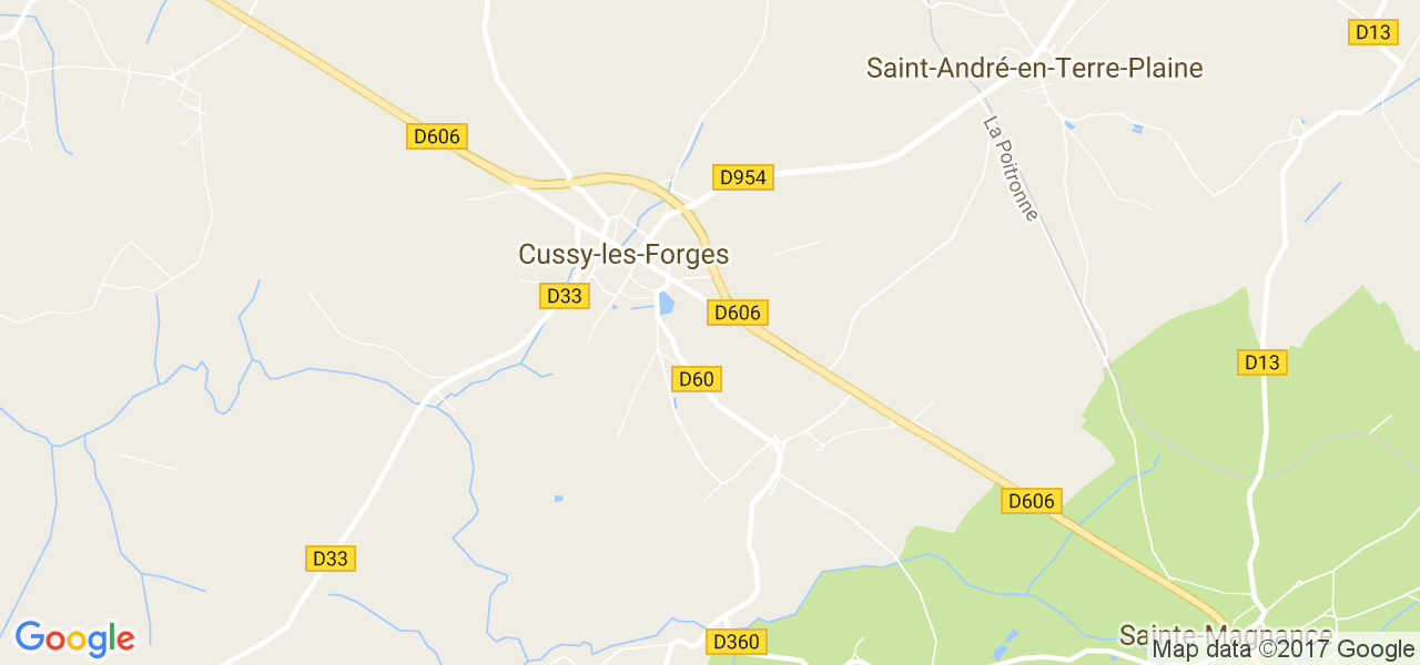 map de la ville de Cussy-les-Forges