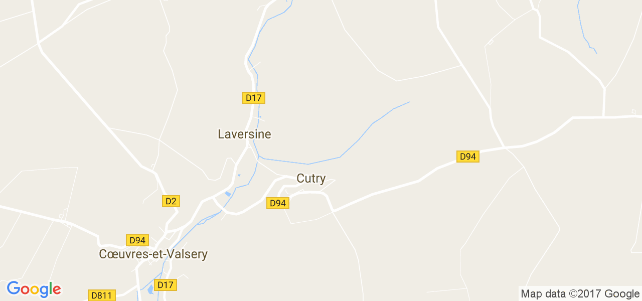 map de la ville de Cutry