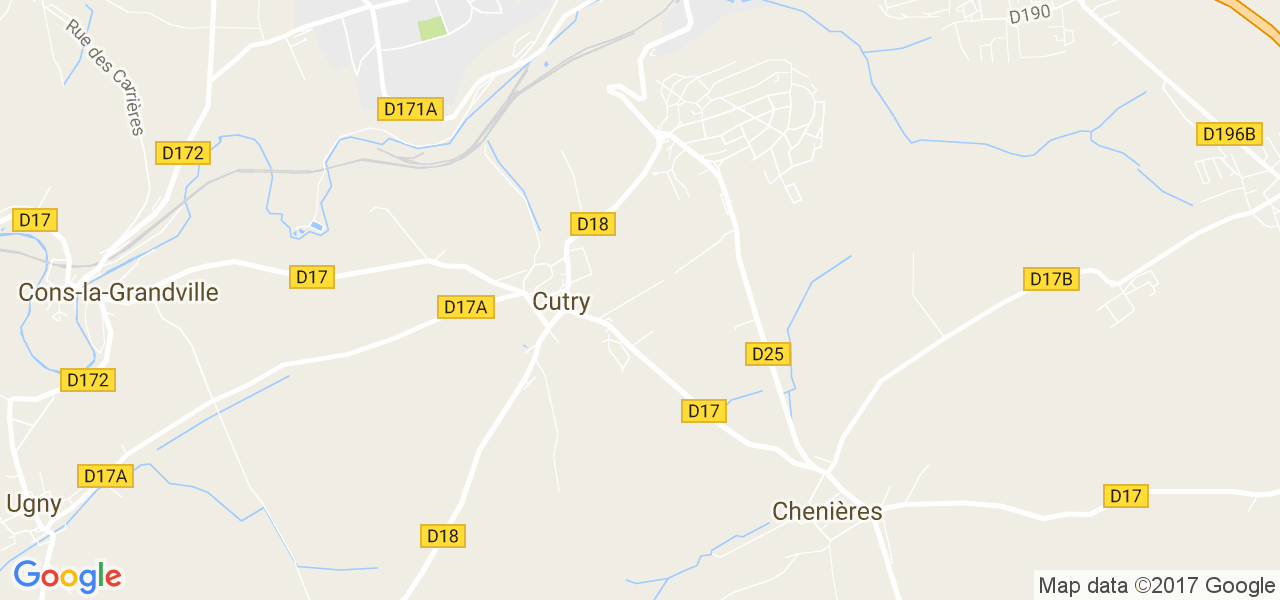 map de la ville de Cutry