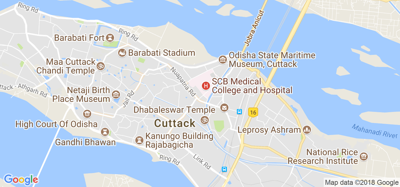 map de la ville de Cuttack