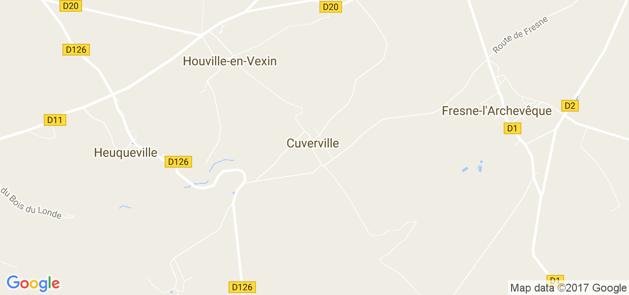 map de la ville de Cuverville