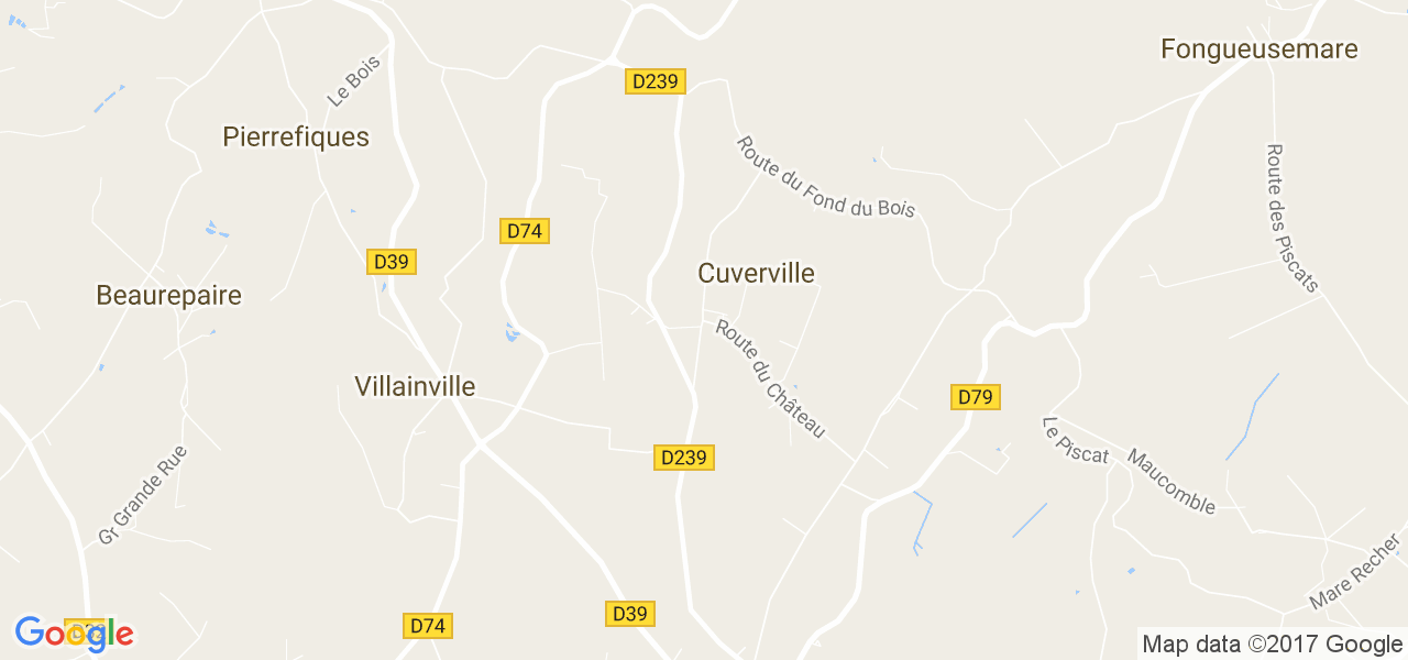 map de la ville de Cuverville