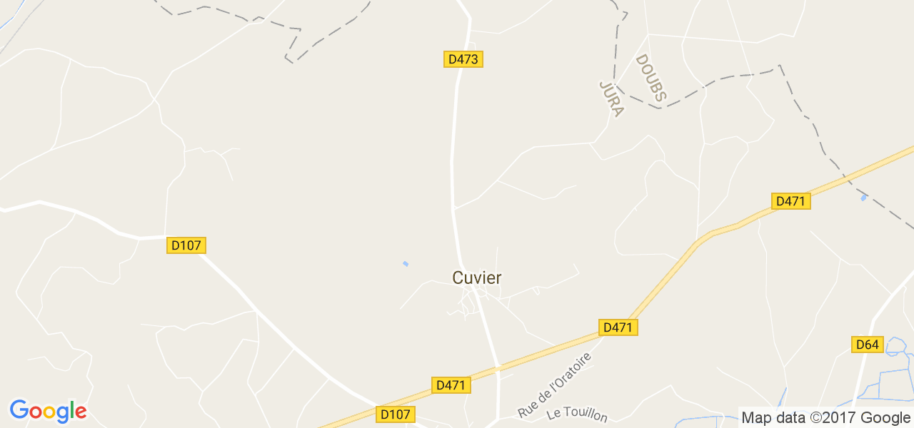 map de la ville de Cuvier