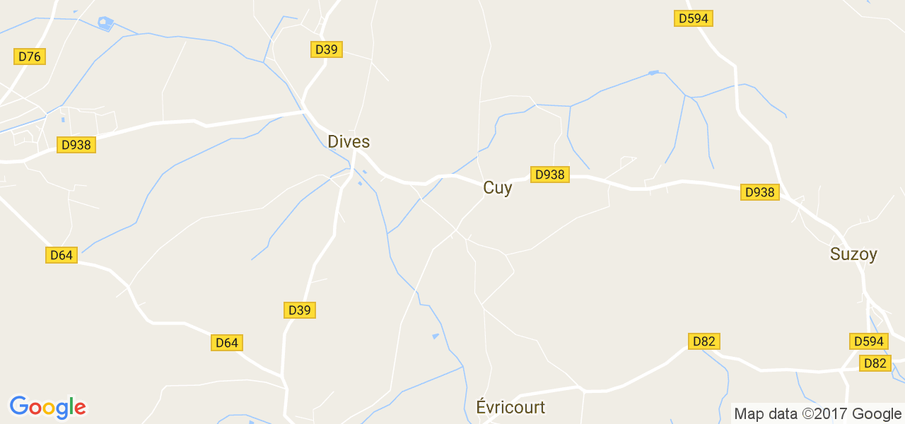 map de la ville de Cuy