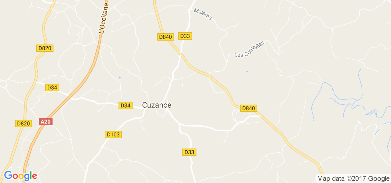 map de la ville de Cuzance