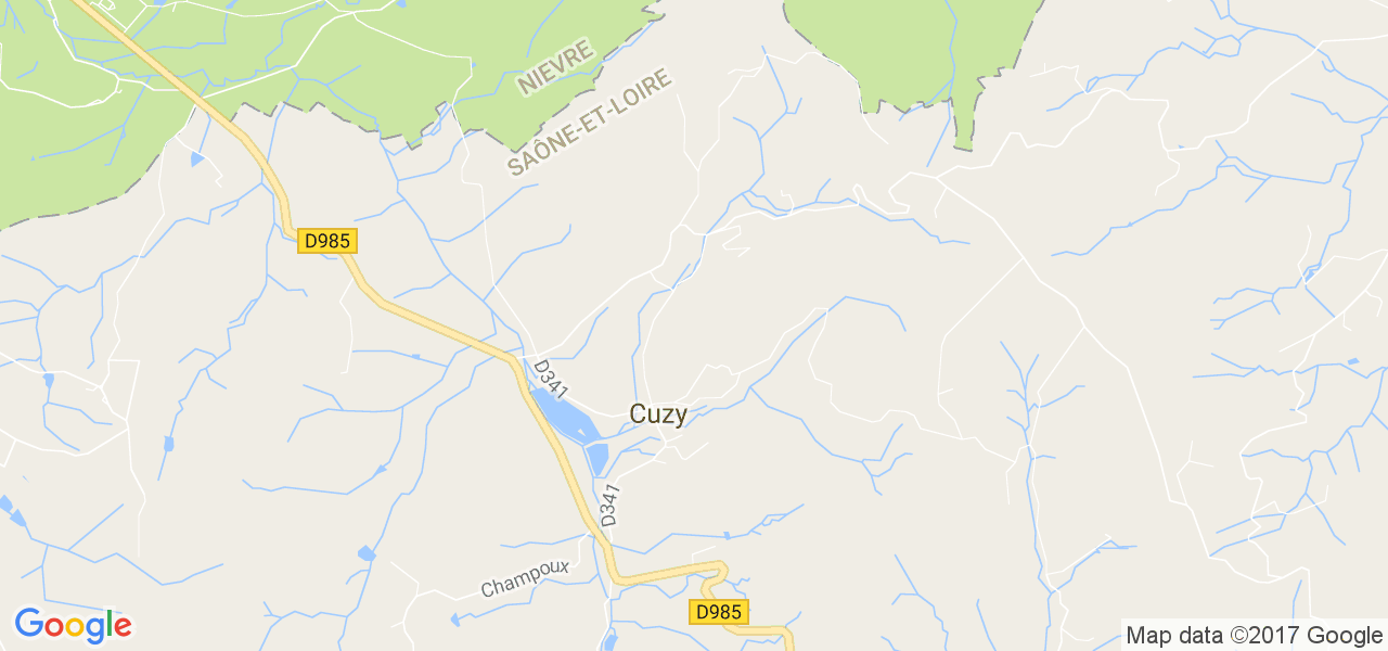 map de la ville de Cuzy