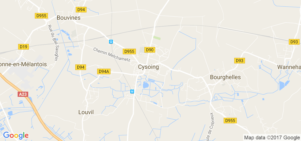 map de la ville de Cysoing