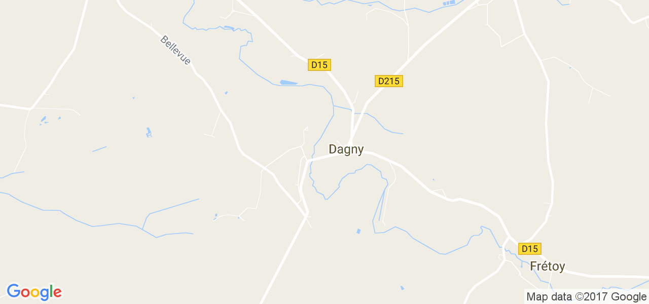 map de la ville de Dagny