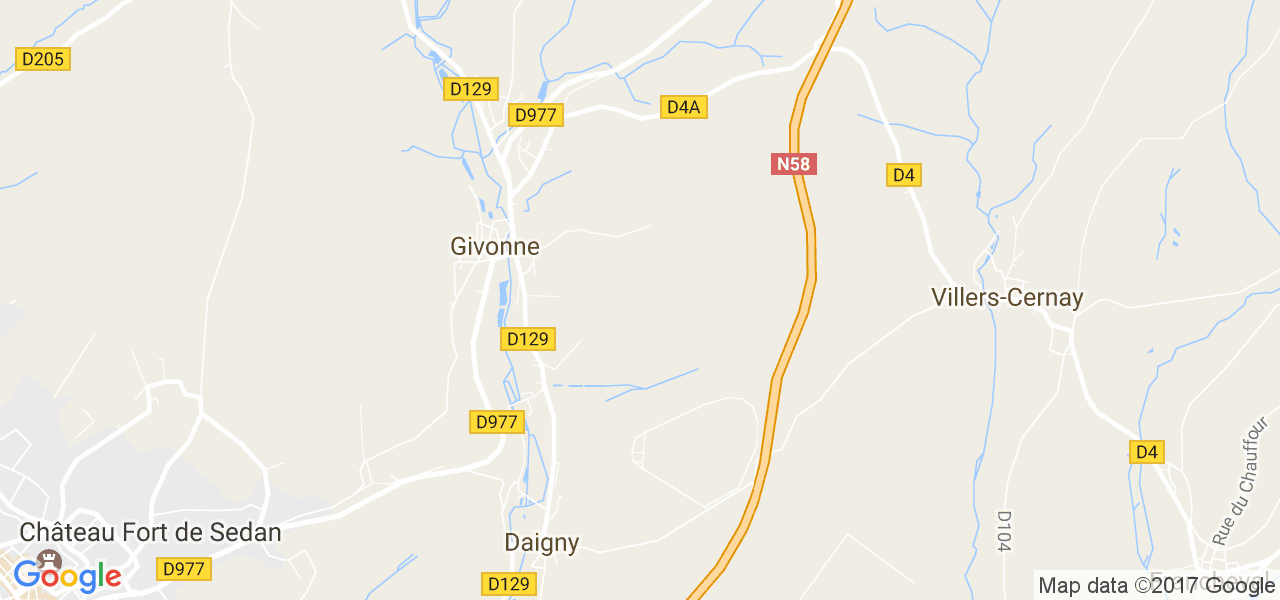 map de la ville de Daigny