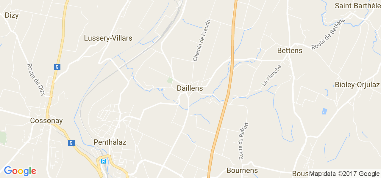 map de la ville de Daillens