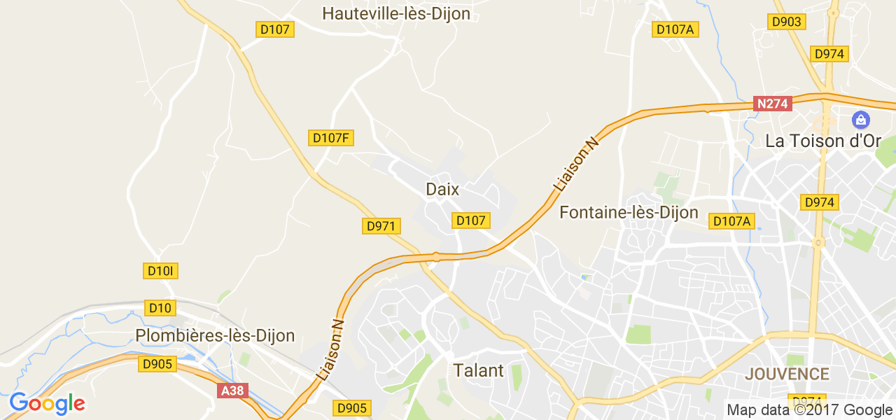 map de la ville de Daix