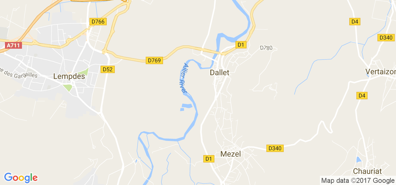 map de la ville de Dallet