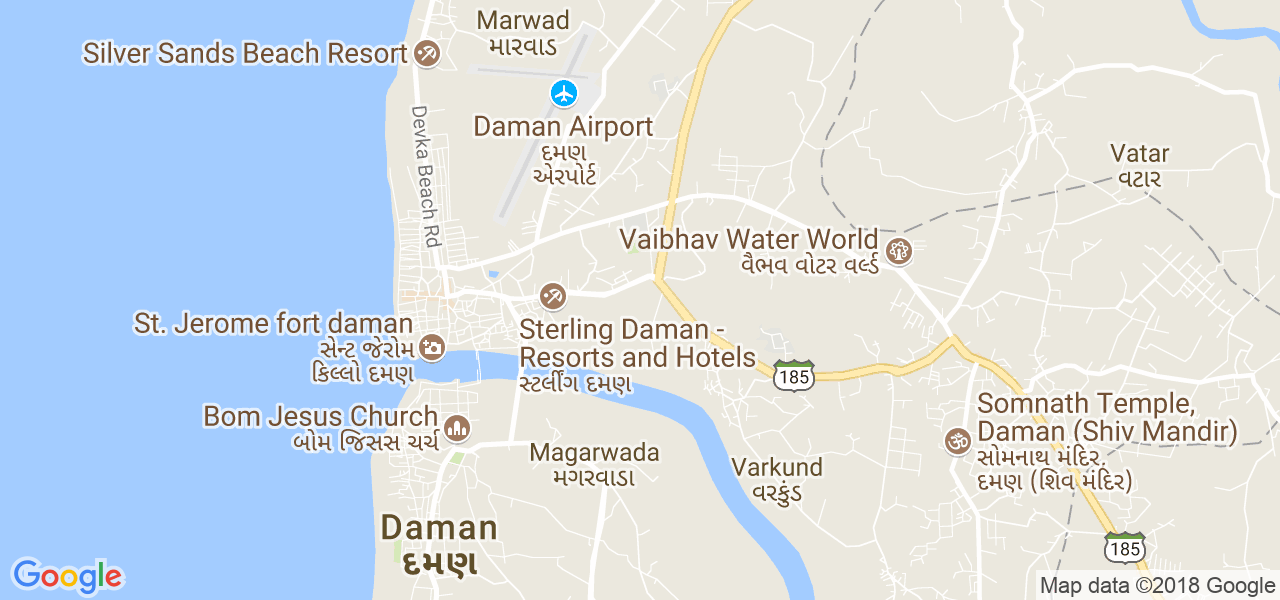 map of the city of Daman