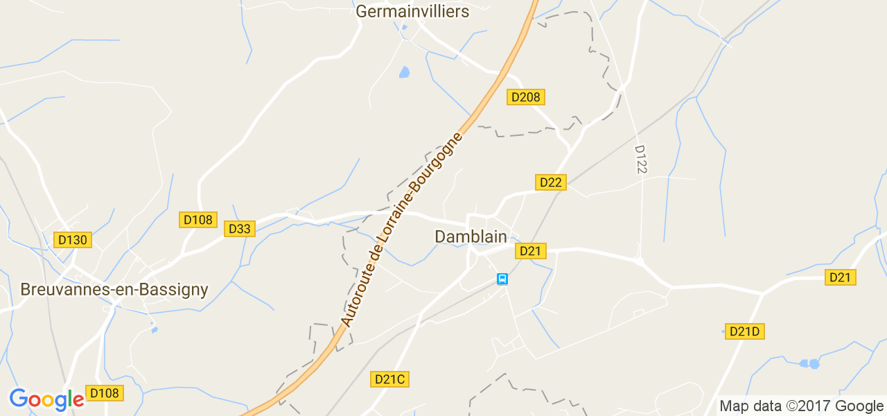 map de la ville de Damblain