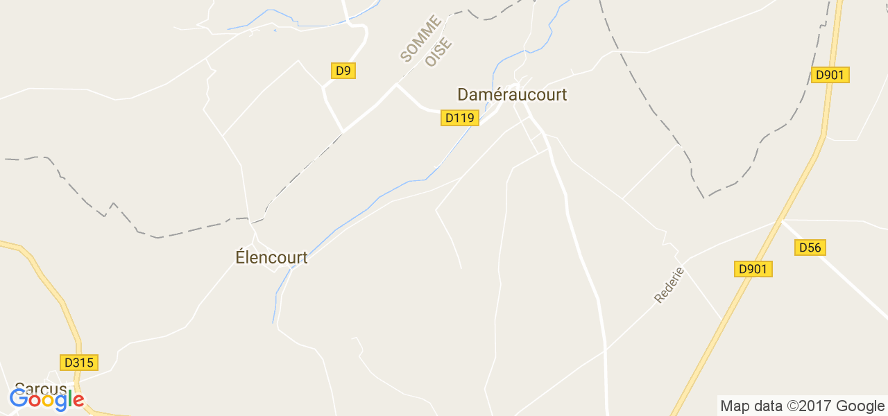 map de la ville de Daméraucourt