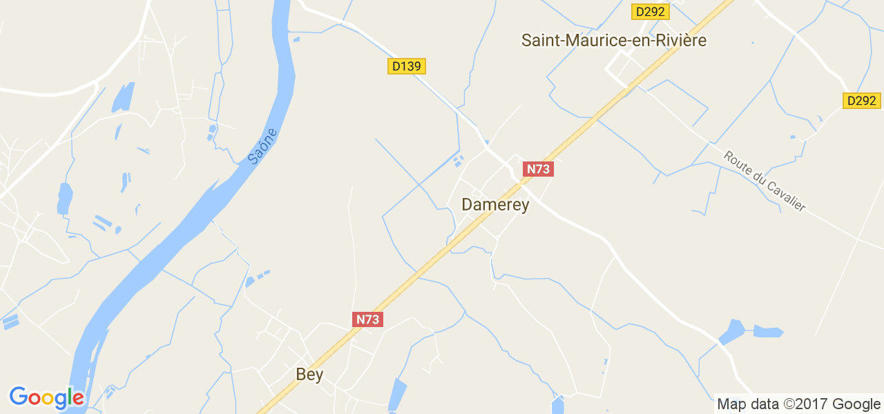 map de la ville de Damerey