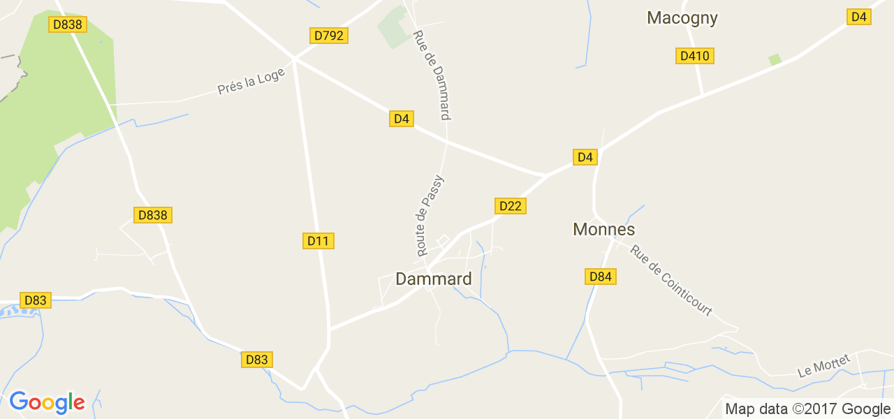 map de la ville de Dammard