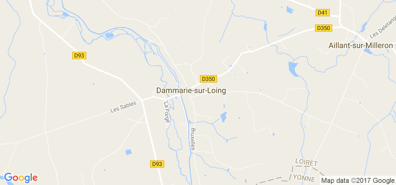 map de la ville de Dammarie-sur-Loing