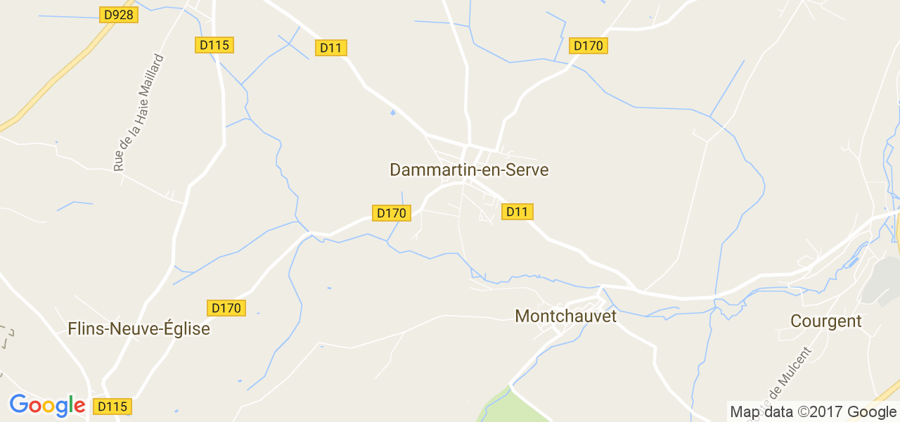 map de la ville de Dammartin-en-Serve