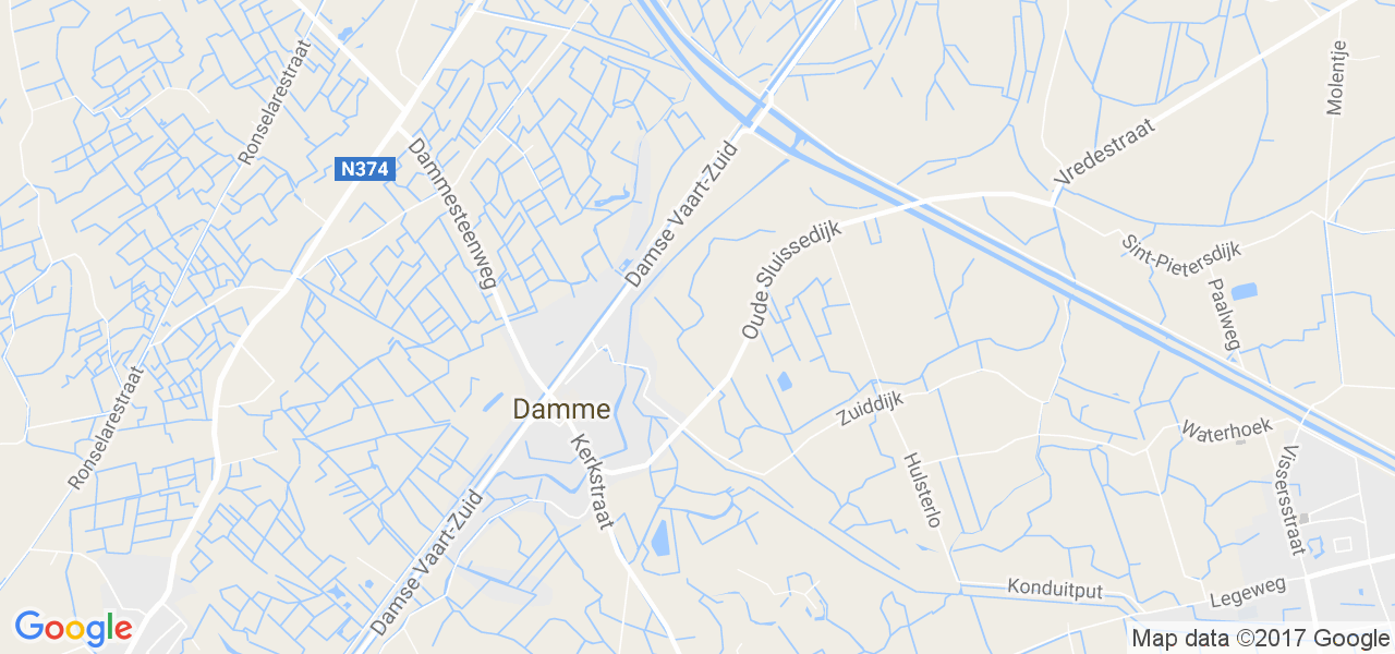 map de la ville de Damme