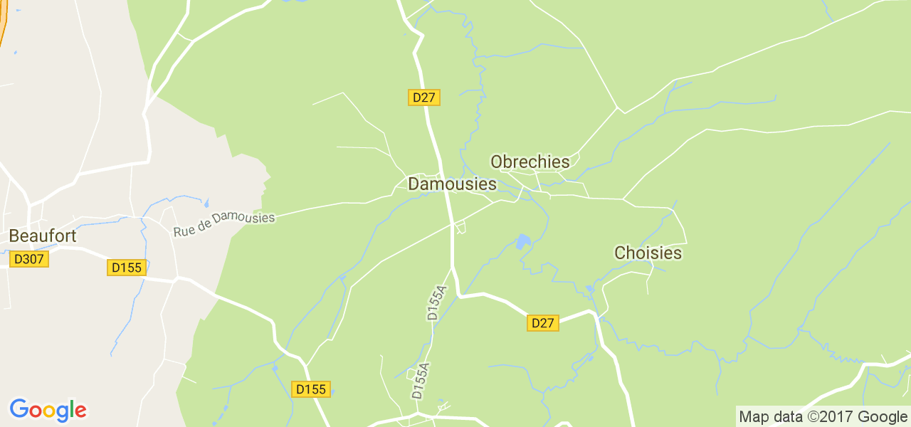 map de la ville de Damousies