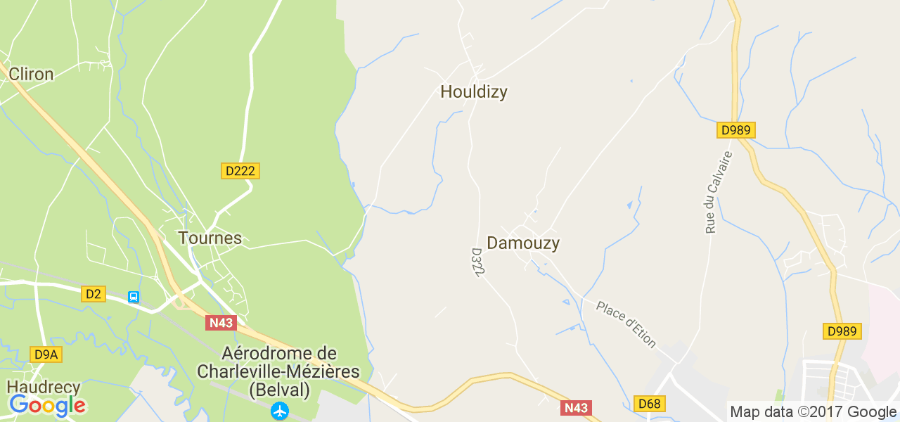 map de la ville de Damouzy