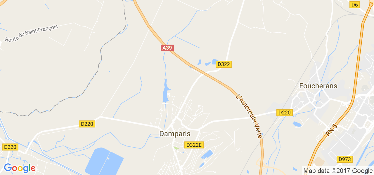 map de la ville de Damparis