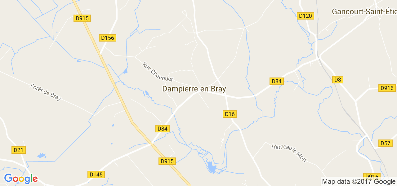 map de la ville de Dampierre-en-Bray