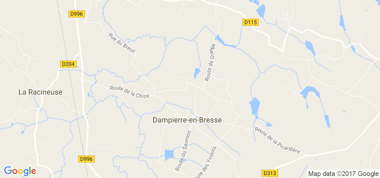 map de la ville de Dampierre-en-Bresse